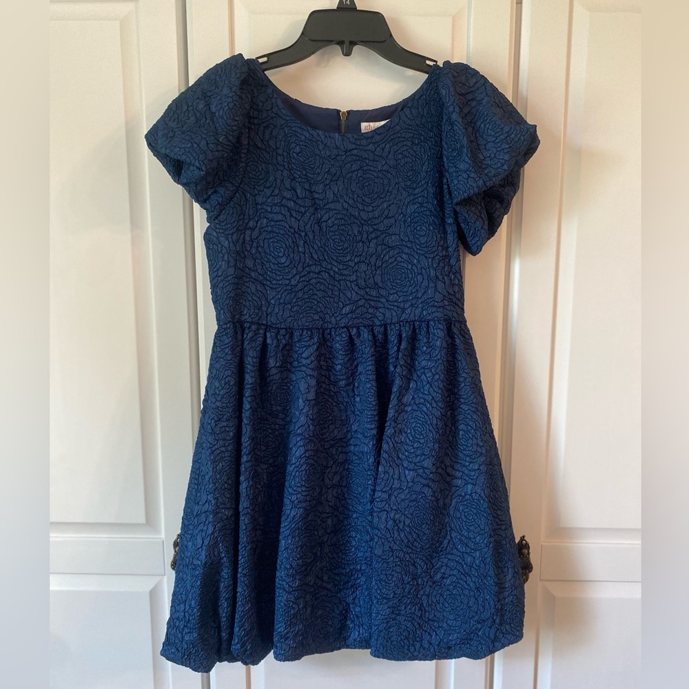 GBgirls Navy Blue Floral Detail Dress